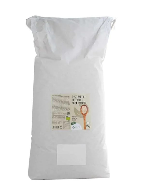Riso dellarole semilavorato bio – chicco medio – 25kg