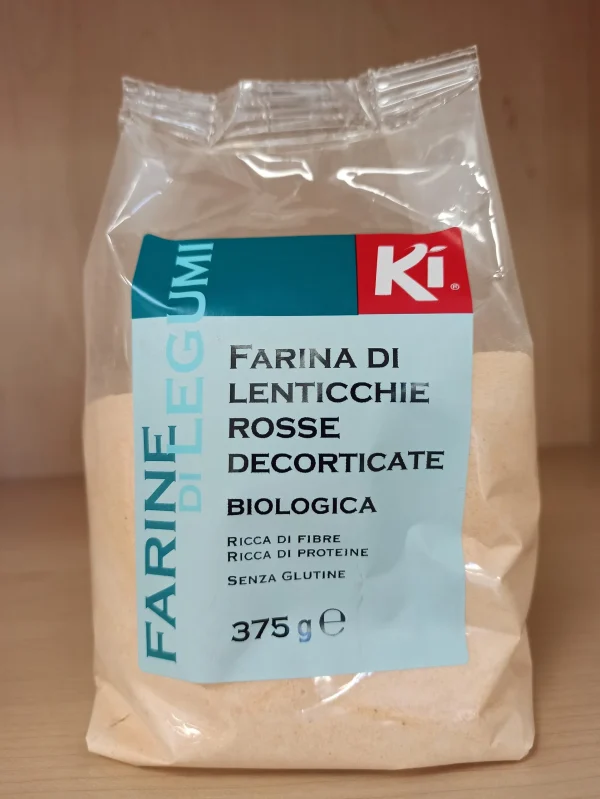 Farina lenticchie rosse decorticate bio 375gr // Ki GM