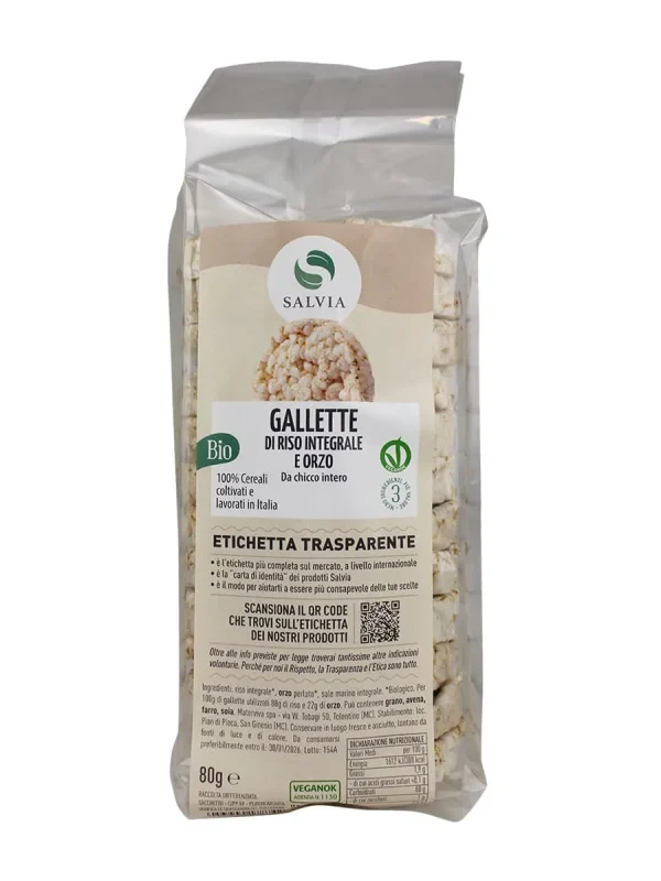 Gallette di riso integrale e orzo bio 80g