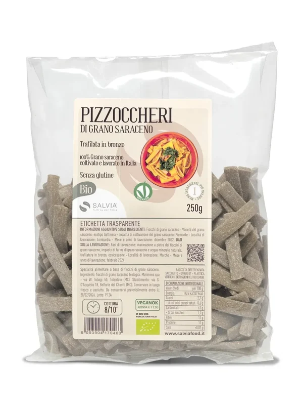 Pizzoccheri di grano saraceno bio – senza glutine – 250g