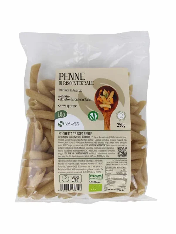 Penne di riso integrale bio – senza glutine – 250g