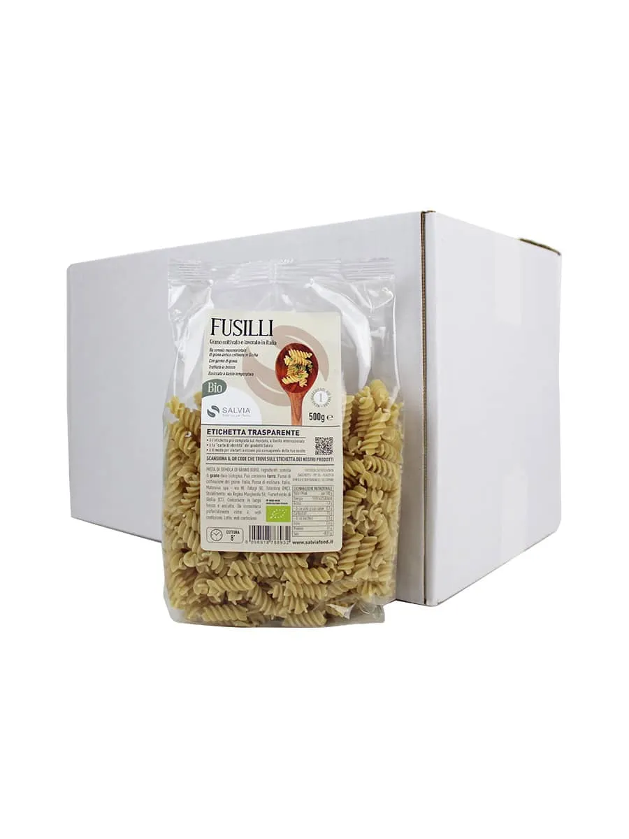 Fusilli di semola di grano duro bio – 500g – cartone 12 pz
