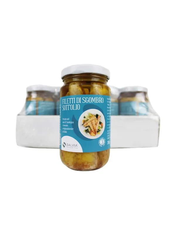 Filetti di sgombro in olio extra vergine di oliva – 200g – cartone 12 pz
