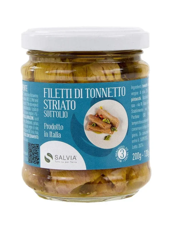 Filetti di tonnetto striato in olio extra vergine di oliva – 200g