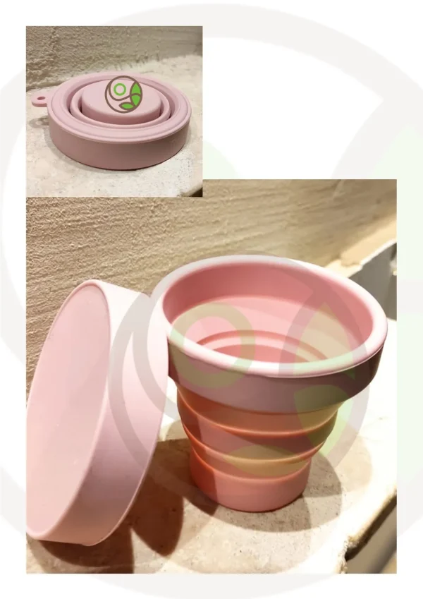 Bicchiere con coperchio in silicone pieghevole multi color - immagine 4