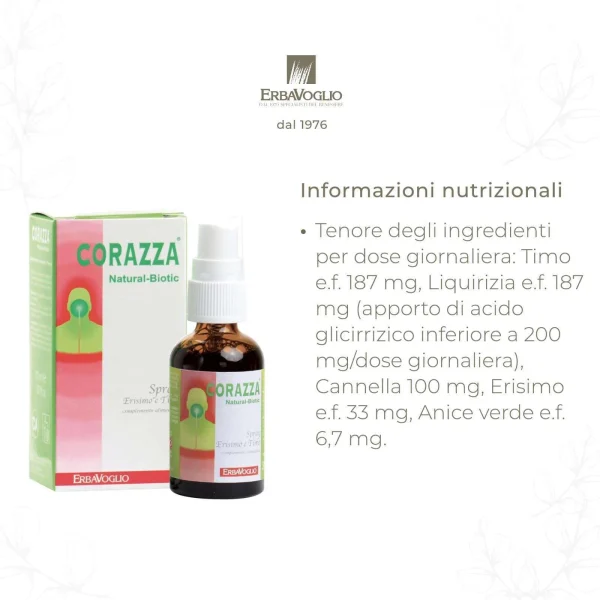 Corazza Natural Biotic Spray Erisimo e Timo Gola - immagine 3