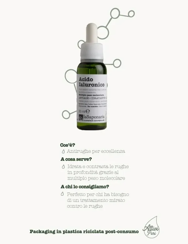 Acido Ialuronico multiplo peso molecolare 30 ml, La Saponaria - immagine 3