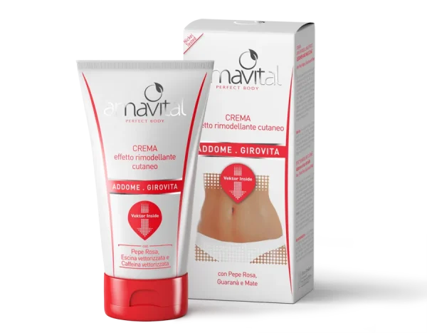 Crema effetto rimodellante cutaneo addome e girovita, 150 ml. Amavital