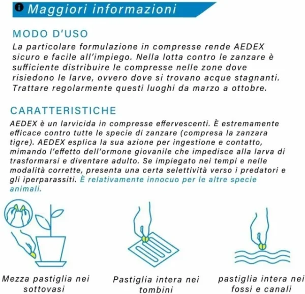 Aedex: Insetticida Larvicida Antizanzare – 100g - immagine 2