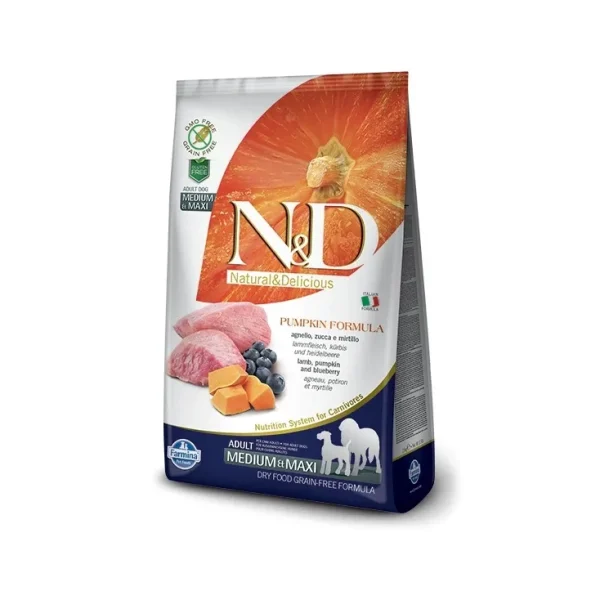 FARMINA- N&D – Zucca – Agnello-Mirtillo adult medium-maxi 2,5kg