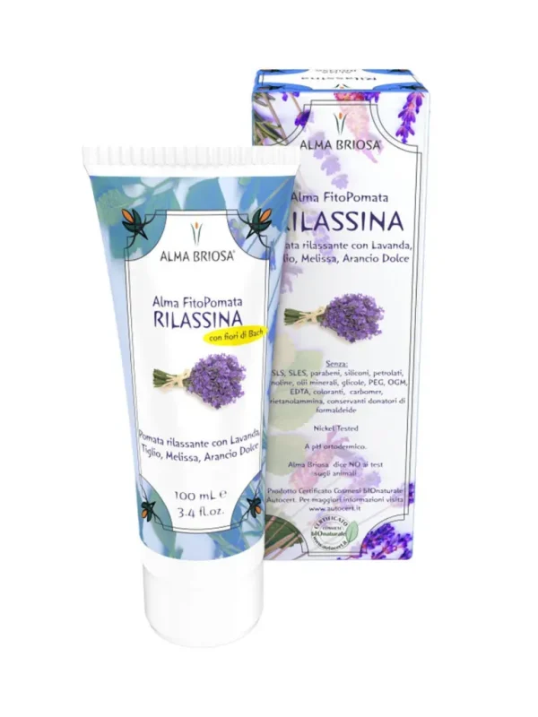 Rilassina pomata a base di Lavanda 100 ml, con fiori di Bach. Alma Briosa