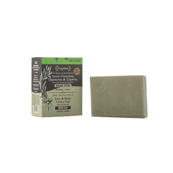 Sapone artigianale detossinante all’olio d’oliva e argilla verde – 140gr