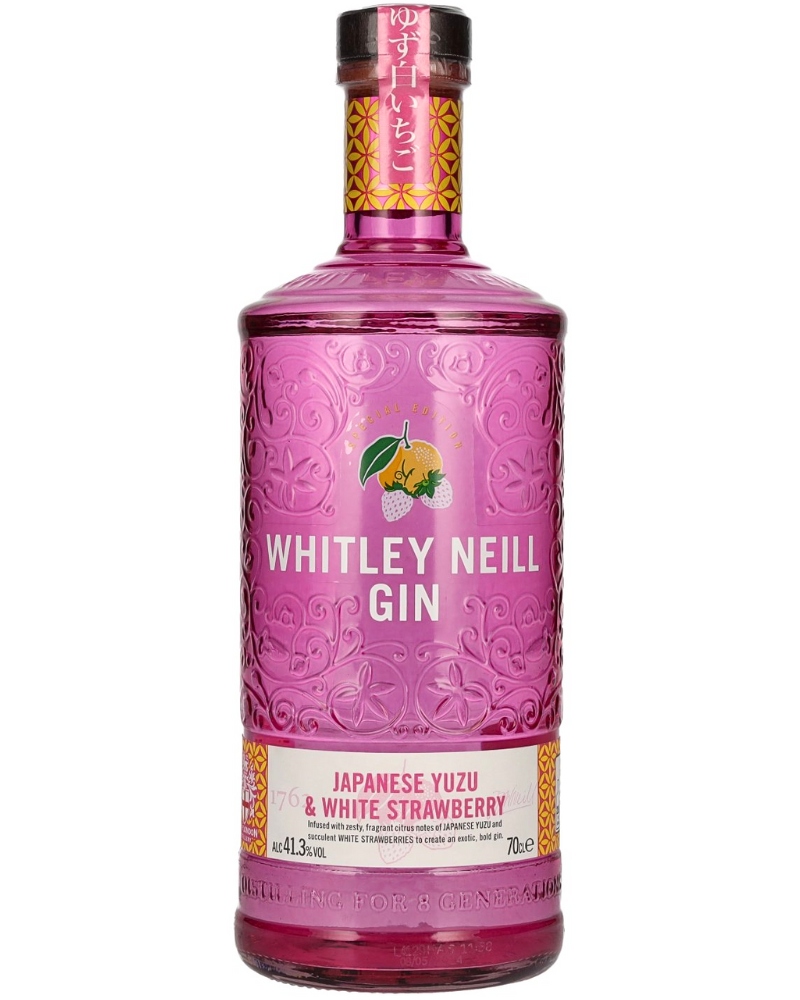 Whitley Neill – Japanese Yuzu & White Strawberry, Gin allo Yuzu e Fragola Bianca – cl 70 x 1 bottiglia vetro