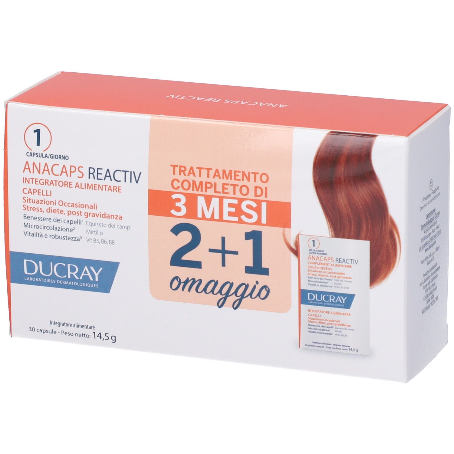 Ducray Anacaps Reactiv Integratore – 3 confezioni da 30 capsule