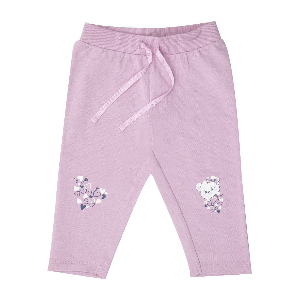 Pantalone felpato bimba rosa stampato