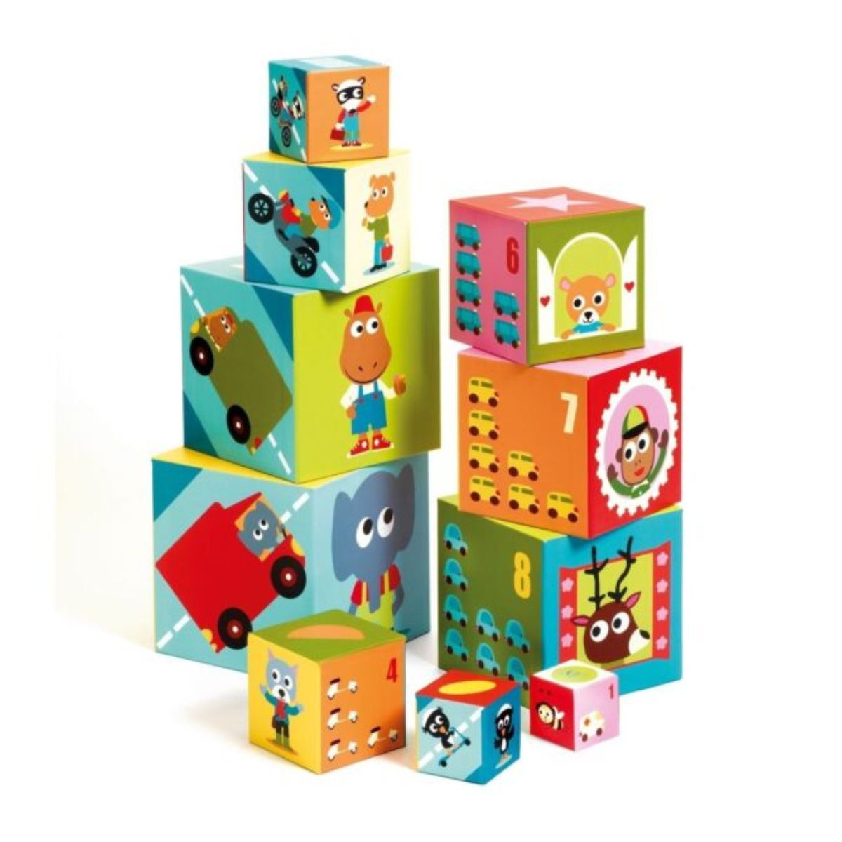 Djeco Cubi Impilabili 10 Cubes Veicoli