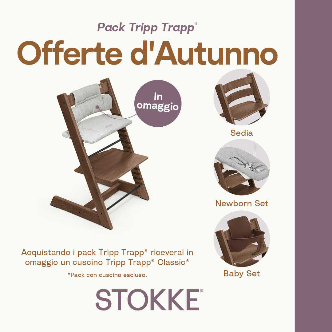 Stokke Tripp Trapp + Newborn Set + Baby Set + Cuscino OMAGGIO PROMOZIONE