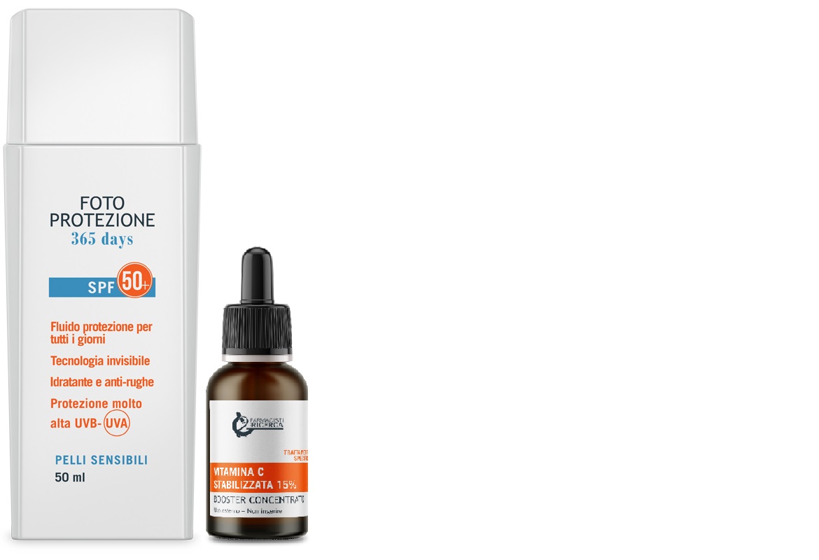 FPR FOTOPROTEZIONE 365 DAYS 50 ML + BOOSTER VITAMINA C STABILIZZATA 15% 20 ML CONFEZIONE PROMO