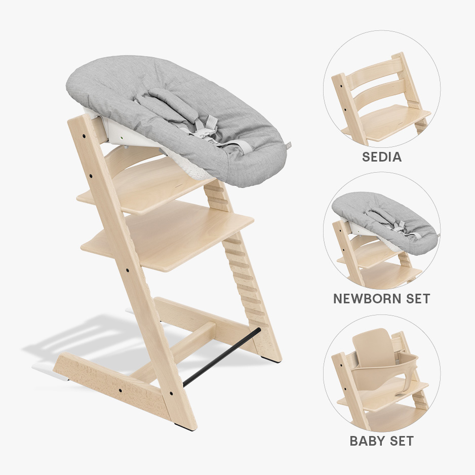 Stokke Tripp Trapp + Newborn Set + Baby Set + Cuscino OMAGGIO PROMOZIONE - immagine 2